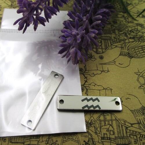 20pcs--Aquarius Zodiac stainless steel charms more style for choosing DIY Charms pendants for necklace 30x7mm