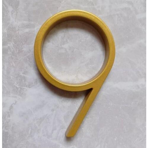 127mm Golden Floating Modern House Number Gold Door Home Address Numbers for House Digital Outdoor Sign Plates 5 In. #9