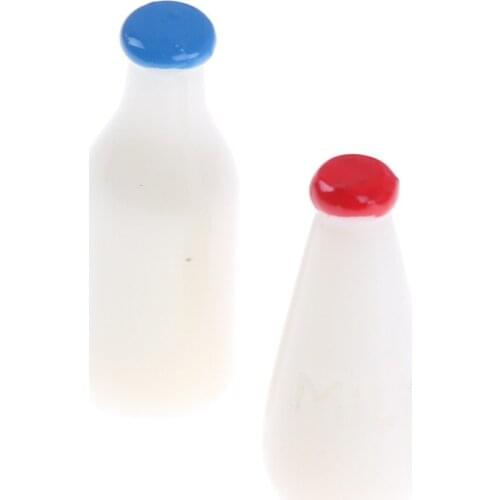 2pcs 1/6 1/12 Scale For BJD A Bottle Filled With Milk Doll Food Kitchen Living Room Accessories Dollhouse Miniature Toy