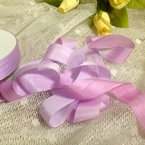 2020 NEW COLORS 100% pure silk embroidery ribbon taffeta wedding ribbon ins style silk edge ribbon Anya Ribbon Handcraft