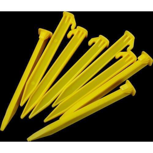 5PCs Yellow Heavy Duty Plastic Camping Awning Tent Sand Ground Pegs Stakes Portable Outdoor Tools Equipment Accessories