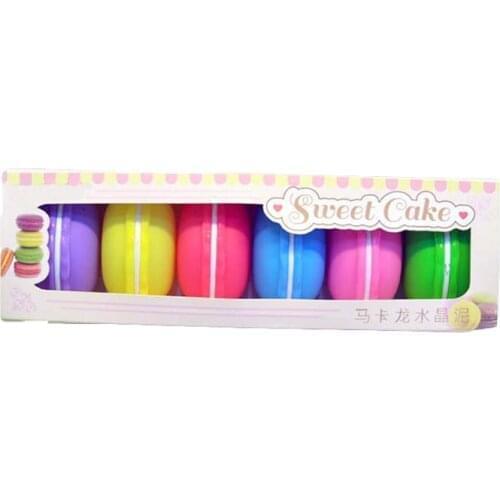 6 Color Macaron Crystal Clay DIY Crystal Mud Warm Color Plasticine Blowing Bubbles Toys Anti Stress Slime Toys For Kids