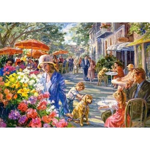 New full square/round 5D DIY diamond painting Street of Dreams Afternoon Embroidery Pattern resin 3D Cross stitch mosaic sticker