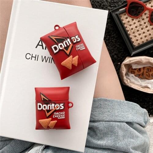 Cute 3D Delicious snacks Nacho cheese Potato chips Wireless Bluetooth Earphone Case For AirPods 2 Pro Soft Silicon Headset cover