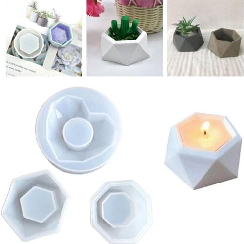 Flowerpot Plant Pot Epoxy Resin Mold Candlestick Candle Holder Silicone Mould DIY Crafts Home Decorations Casting Tool