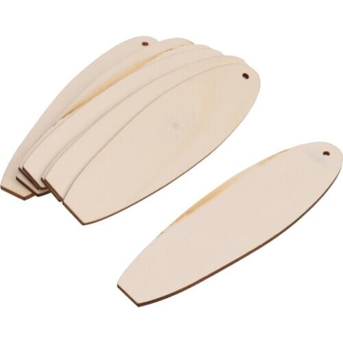 8PCS/Set DIY Natural Unfinished Wooden Surfboard Design Scrapbooking Ornaments Embellishment Crafts Home Decor