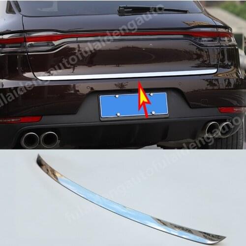 For Porsche Macan 2014-2019 stainless steel Car Rear Trunk Molding Tail Gate Lid Cover Trim Car Styling Accessories