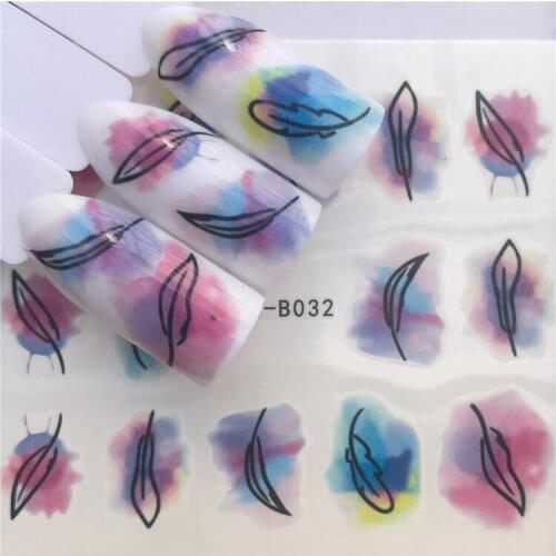 Ink Plume Geometry Nail stickers art decorations slider adhesive Water Transfer decals manicure lacquer accessoires polish foil