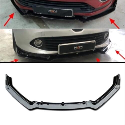 For Renault Clio 4 MK4 Front Bumper Lip Body Kit Spoiler Splitter Diffuser 3pcs High Quality ABS Plastic Professional Universal