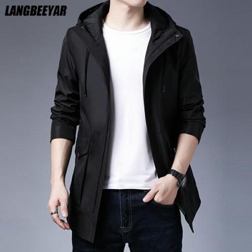 LANGBEEYAR Men's Classic Trench Coats
