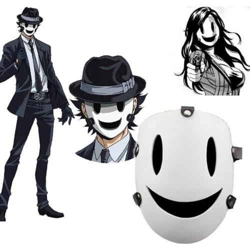 Anime Tenkuu Shinpan High-Rise Invasion Maid-fuku Kamen Cosplay Mask Samurai Face Cover Smiley Cosplay Props Resin White Mask