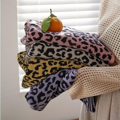 Fashion Leopard Print Towel Bath Towel Cotton Absorbent Beach Towels Towel Set for Home Hotel Adult Children 35x76cm 70x140cm