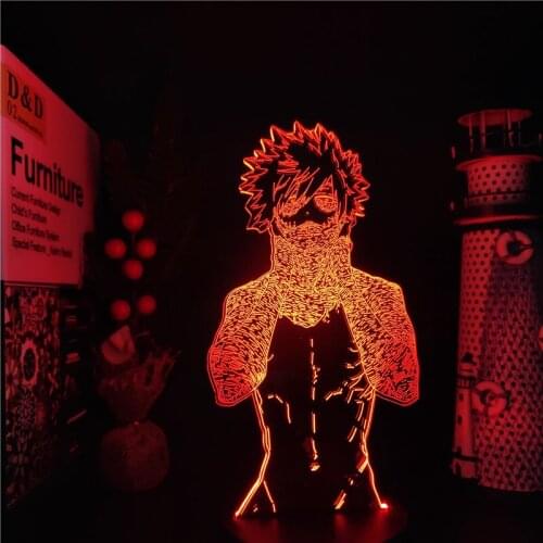 My Hero Academia Dabi 3d Led Night Light Anime Figure Lampara Manga Lamp Boku No Hero Creative Lighting Decoration Bedroom Decor