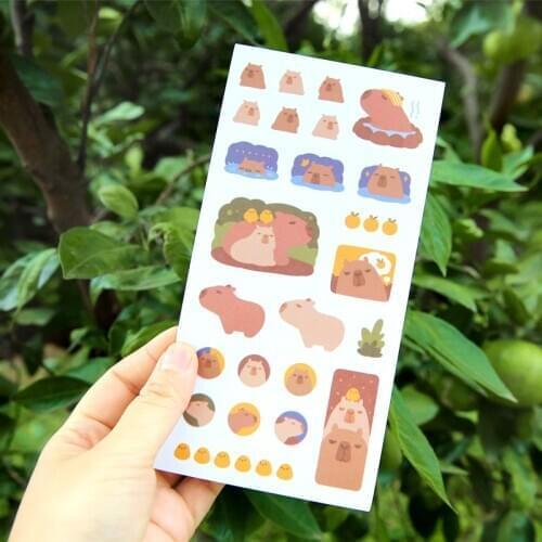 Cartoon Cute Alpaca Sloth Sticker Student Diy Hand Account Sealing Sticker Girl Decoration Material And Paper Phone Sticker