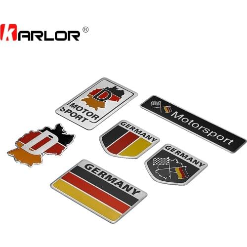 Germany German Flag 3D Car Stickers Aluminium Emblem Badge Decal Sticker Racing Motorsports for VW Benz BMW Audi Motor Sticker