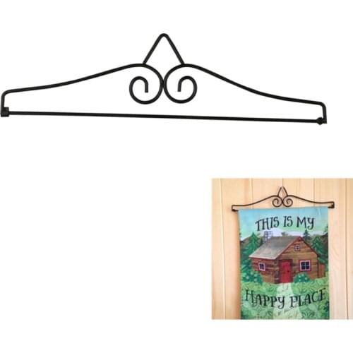 Horizontal Flags Wall Scroll Hanger Garden Stand Frame Durable Stainless Steel