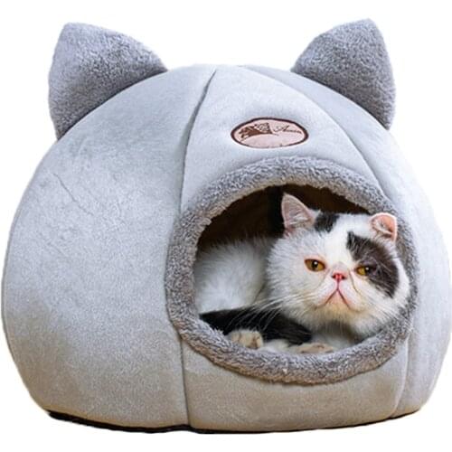 New Cat Bed House Soft Plush Kennel Puppy Cushion Cats House Products Small Dogs Cats Winter Deep Sleep Pet Dog Bed Pet Mat