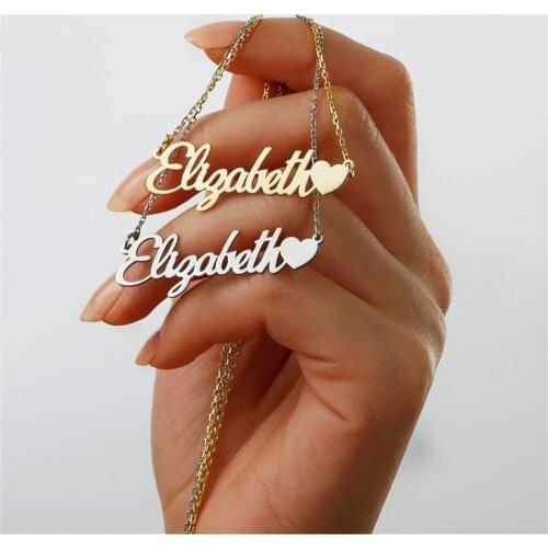 Noelia 18K Gold Plated Custom Name Necklace Personlised Stainless Steel Heart Pendant Necklace for Women 2021 Jewelry Gift