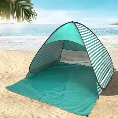 Automatic Instant Up Beach Tent Outdoor Camping Fishing Tent Sun Shelter UV Protection with Silver Coated Polyester
