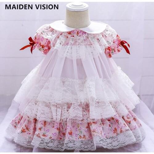 Girl Easter Dress Baby Wedding Flower Cake Princess Lace Dress For Kids Spain Boutique Birthday Dress Lolita Baby Girl outfit
