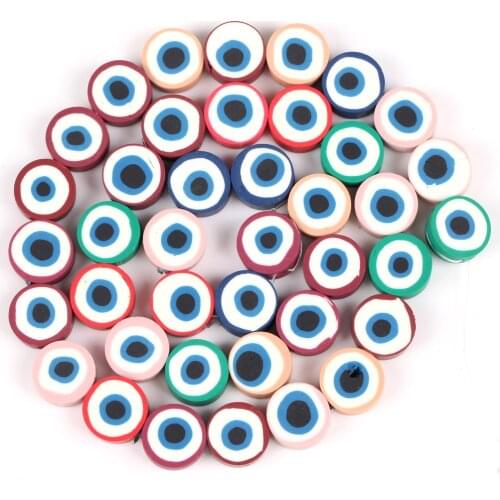 Wholesale Multicolor Clay Soft Pottery Round Eyes Spacer Beads For Jewelry Making Diy Handmade Crafts Charms Accessories 15"
