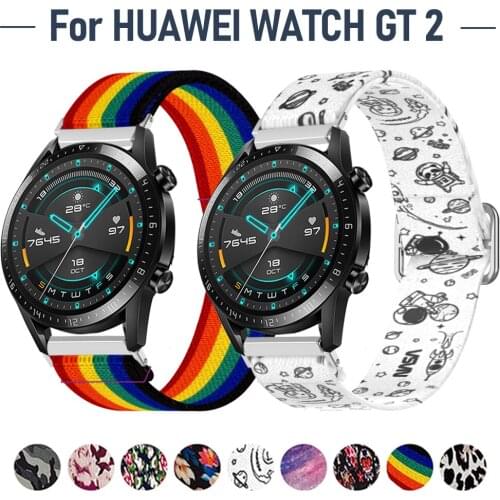 Elastic Nylon Band for HUAWEI Watch GT2 42mm 46mm Adjust Watchband Replacement Bracelet Watchband Accessories Strap 20/22mm Belt