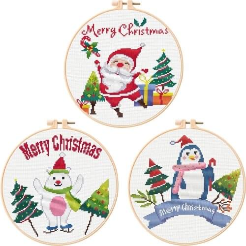 Christmas Cross Stitch Starter Kit for Beginners, Modern Cross Stitch Kits, Contains all Cross Stitch Tools, English Description