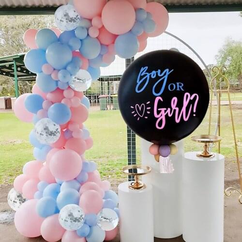 Blue Pink Macaron Latex Balloon Garland Arch Boy or Girl Gender Reveal Balloon Globos Mommy To Be Baby Shower Party Decor