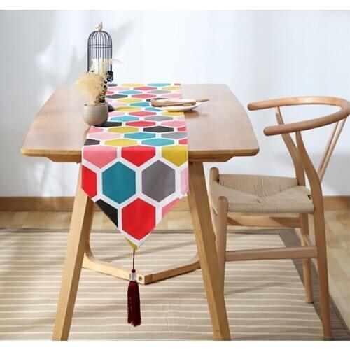 HLQON Geometric style modern table runner table cloth cabinet cover bed runner cabinet cover home party festival decoration