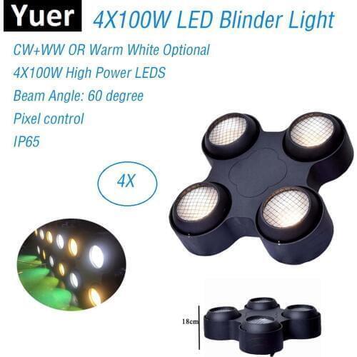 High Power 4X100W COB LED Audience Blinder Light Warm White Cold White DMX 512 Controller 4 Eyes 100W LED Par Light dj Pro Light