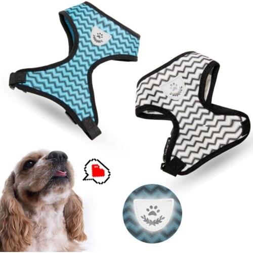 Pet Dog Chest Strap Wave Pattern Reflective Breathable Lightweight Dog Cat Chest Walking Belt Harness Vest Pet Accessories