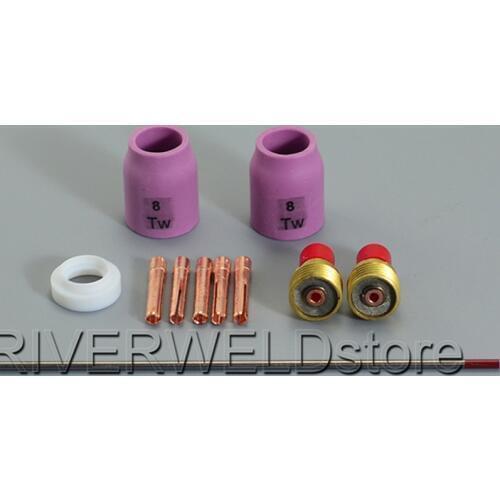 TIG Nozzles Gas Lens Collets 2% Thoriated WT20 For TIG Welding Torch WP-9 WP-20 WP-25 Consumable Accessories, 11PK