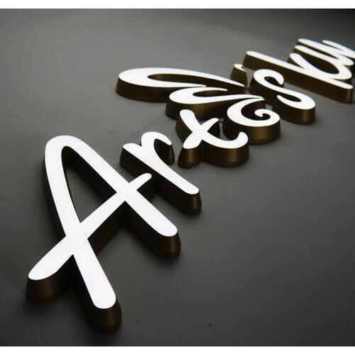 3D eco-friendly waterproof acrylic led signage golden paint letter sign