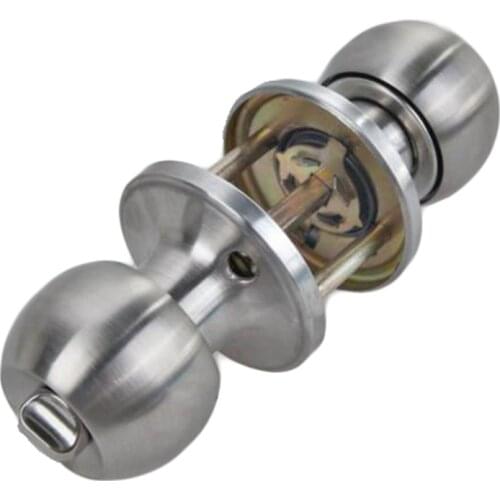 Stainless Rotation Round Door Knob Handle Bedroom Entrance Passage Lock With Key
