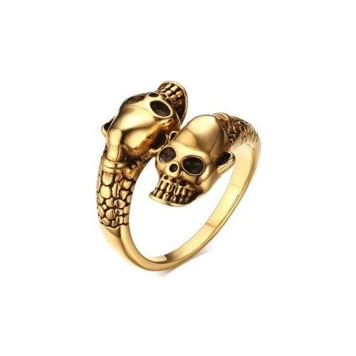 WANGAIYAO2021 new domineering open skull ring stainless steel ring punk style jewelry adjustable ring creative holiday gifts