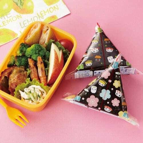 Japanese Cartoon Triangle Rice Ball Packaging Bag Sushi Cooking Tools Party Picnic Triangle Seaweed Packaging Film