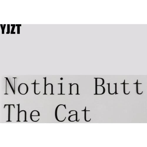 YJZT 19.5CM*6.4CM Nothin Butt The Cat Funny And Humorous Words Car Sticker Vinyl Black/Silver Decal 13D-0185