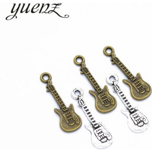 YuenZ 25pcs guitar Charms Tibetan Silver Bronze Pendants Antique Charm Jewelry Making DIY Handmade Craft 24*8mm P116