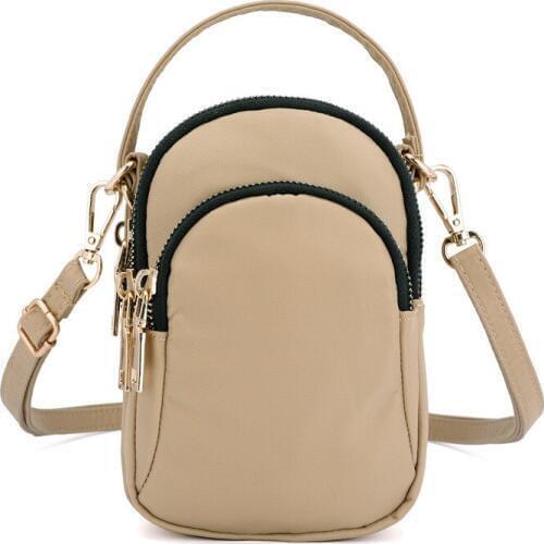 Womens Mini Shoulder Bag Fashion Handbag Messenger Vintage Lightweight Nylon Purse Solid Zipper Waterproof Flap Crossbody Bag