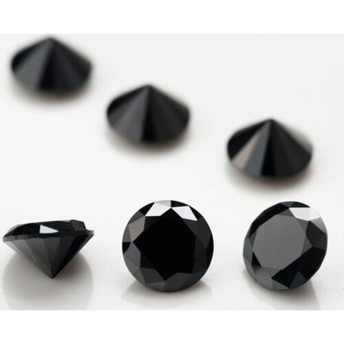 100pcs/lot 0.8mm~3.5mm Round Loose CZ Stone Black Color AAAAA Cubic zirconia Synthetic Gems For Jewelry DIY CZ Stone Beads