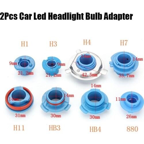 2Pcs Car Halogen Capsule Headlamps LED Headlight Bulb Base 880/HB4/HB3/H11/H7/H4/H3/H1 Lifespan Adapter Socket Retainer Holder