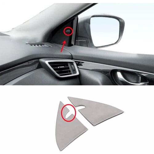 Stainless steel Trim Accessories for Nissan Qashqai J11 2015 2016 2017-2019 Car Front Inner Triangle speaker audio horn Cover