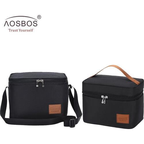 Aosbos Portable Thermal Lunch Bags for Women Kids Men Fashion Picnic Cooler Lunch Bag Insulated Travel Food Tote Bags Box 2019