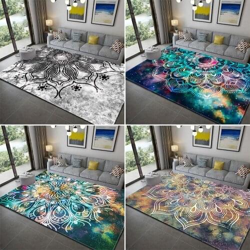 Boho Decor Rugs Non-slip Mandala Style Colorful Floral Rug Floor Mat Living Room Bathroom Kitchen Living Room Bedroom Carpet