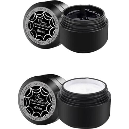 Francheska 2 Pcs 8Ml Spider Gel Nail Polish Art Uv Led Professional Nail Paint Uv Color Gel Lacquer Emboss Pulling Wire Spider G