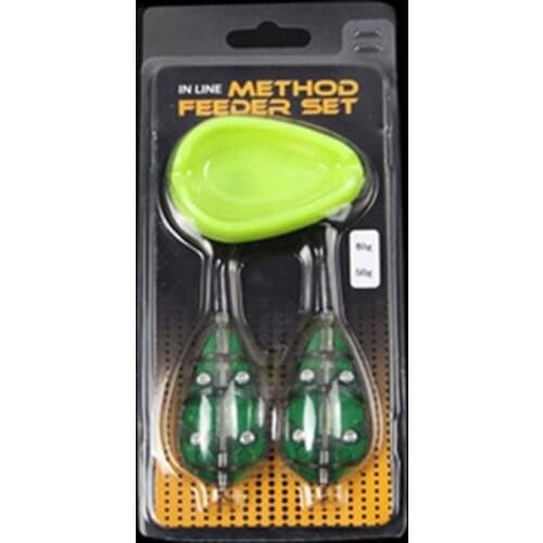 Inline Method Feeder With Belt Mould 2+1 Bait Cage Set For Carp Fishing In-Line Flat Tackle Tool Groundbait Tackle Accessories