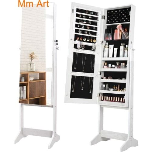 KingYee Bedroom furniture,Jewelry Cabinet, Mirror Cabinet, full-length mirror, lockable jewelry storage box