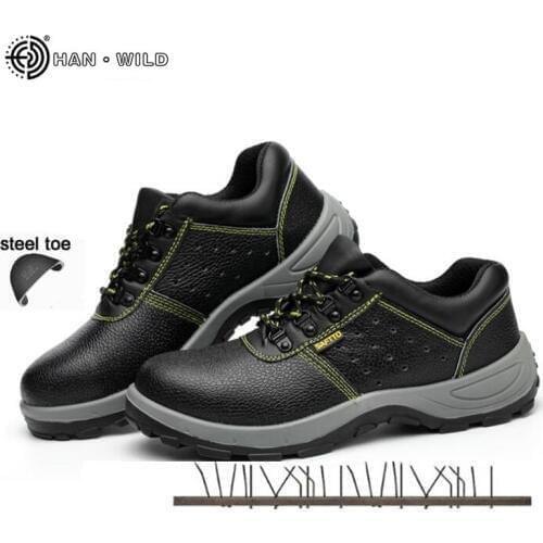 Mens Safety Work Boots Summer Black Breathable Steel Toe Cap Casual Shoe Labor Insurance Puncture Proof Shoes Men