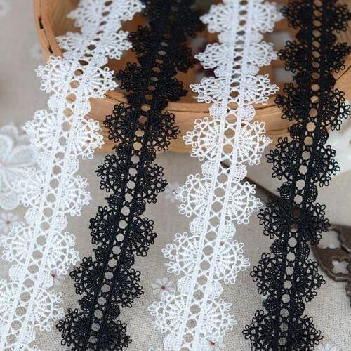 5Y-10Y/Lot High quality Polyester Water Soluble Lace Trim Wide 3.5CM DIY Clothes Collar Dress Skirt Neckline Fabric Accessories