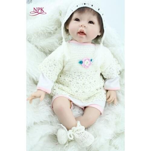 NPK Lifelike silicone reborn baby doll 20inch fully vinyl body bonecas reborn generation touch for newborn